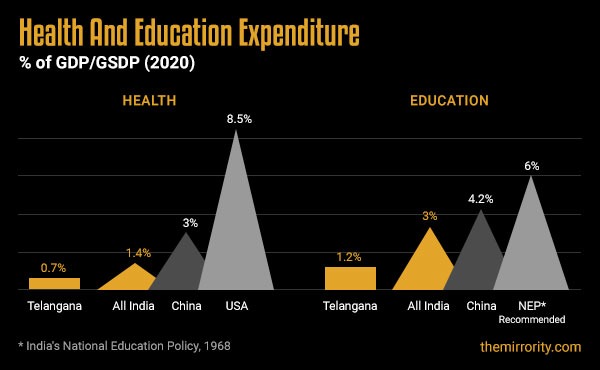Health & Education Expenditure in Telangana (2020)
