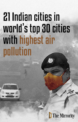 21 Indian cities in world's top 30 cities with highest air pollution